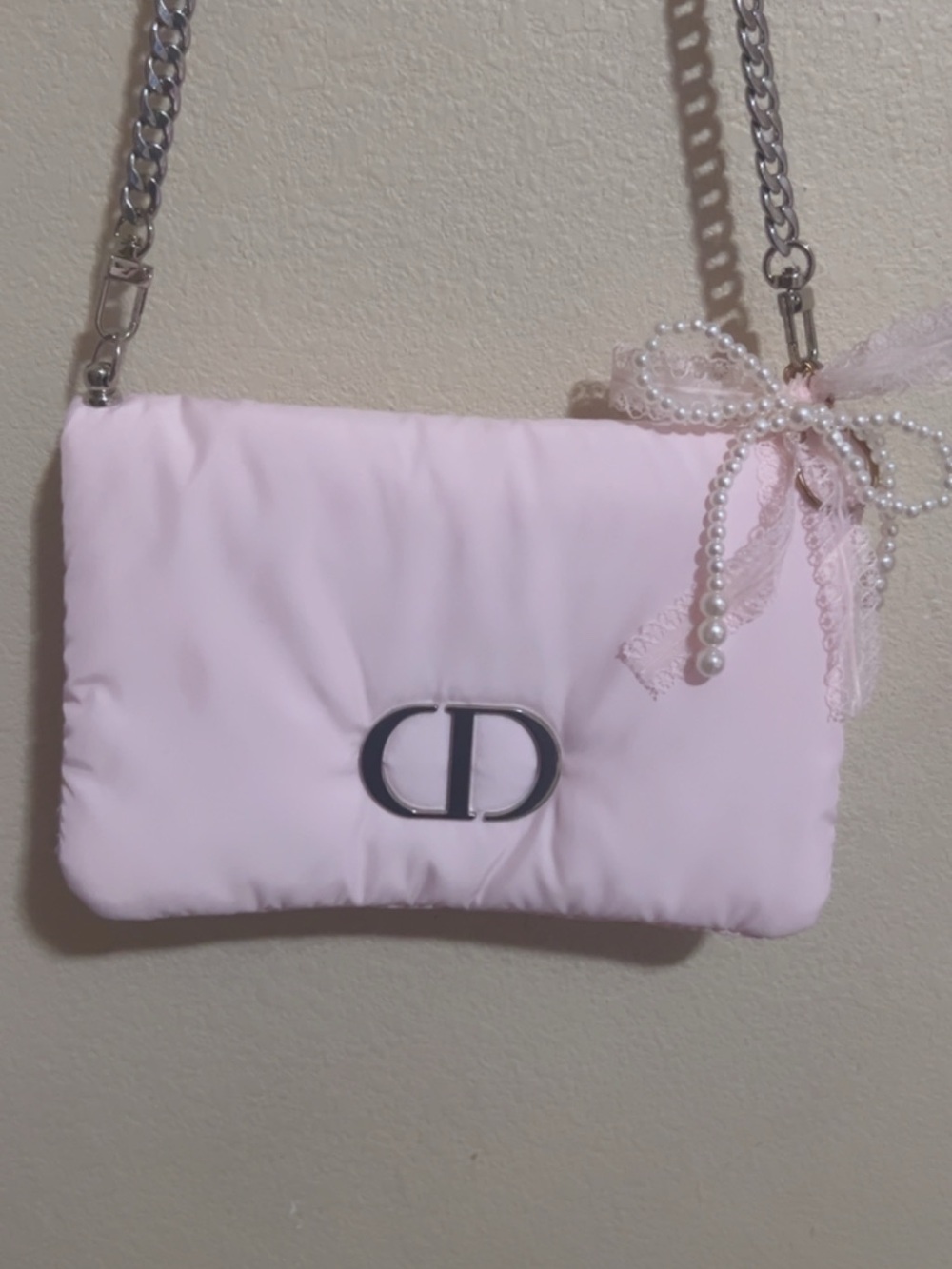 Dior Pale Pink CD Logo Cosmetic Pouch - Picture 3 of 4
